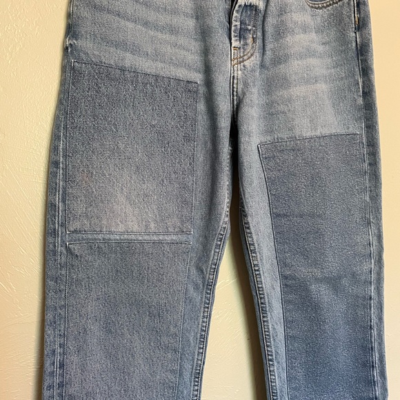 B SIDES Marcel Straight Leg Patched Jeans 29 - Picture 2 of 7